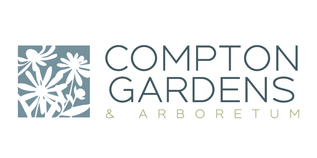 Logo for Compton Gardens & Arboretum (Title and an illustration of coneflowers)