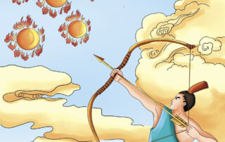 Illustration of Hou Yi, the greatest archer of all time according to Chinese mythology.