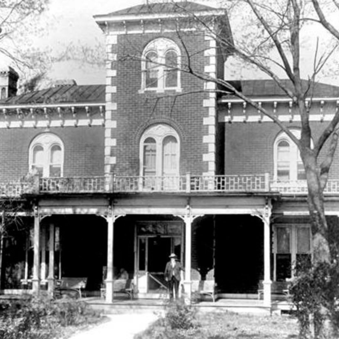 Historical Peel Museum Photo, Samuel West Peel standing in front of the house