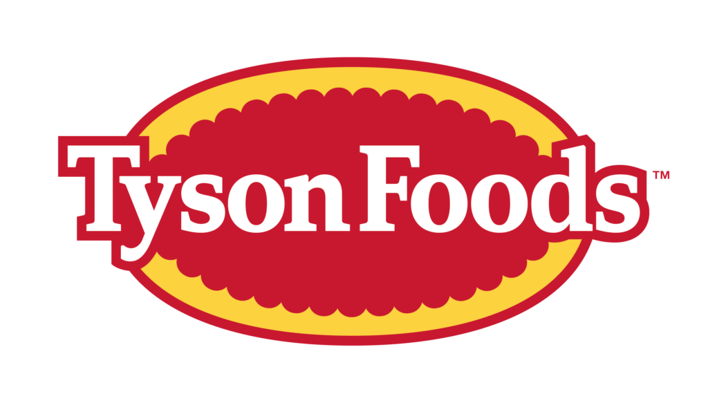 Tyson Foods logo (red and yellow oval with white text overlain)